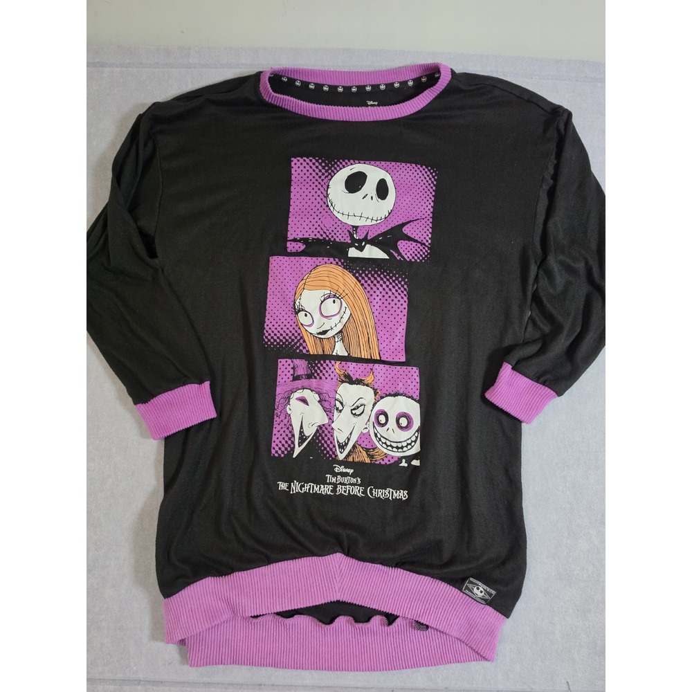 Women's Sz L Tim Burtons The Nightmare Before Christmas Sweater Sleepwear Disney